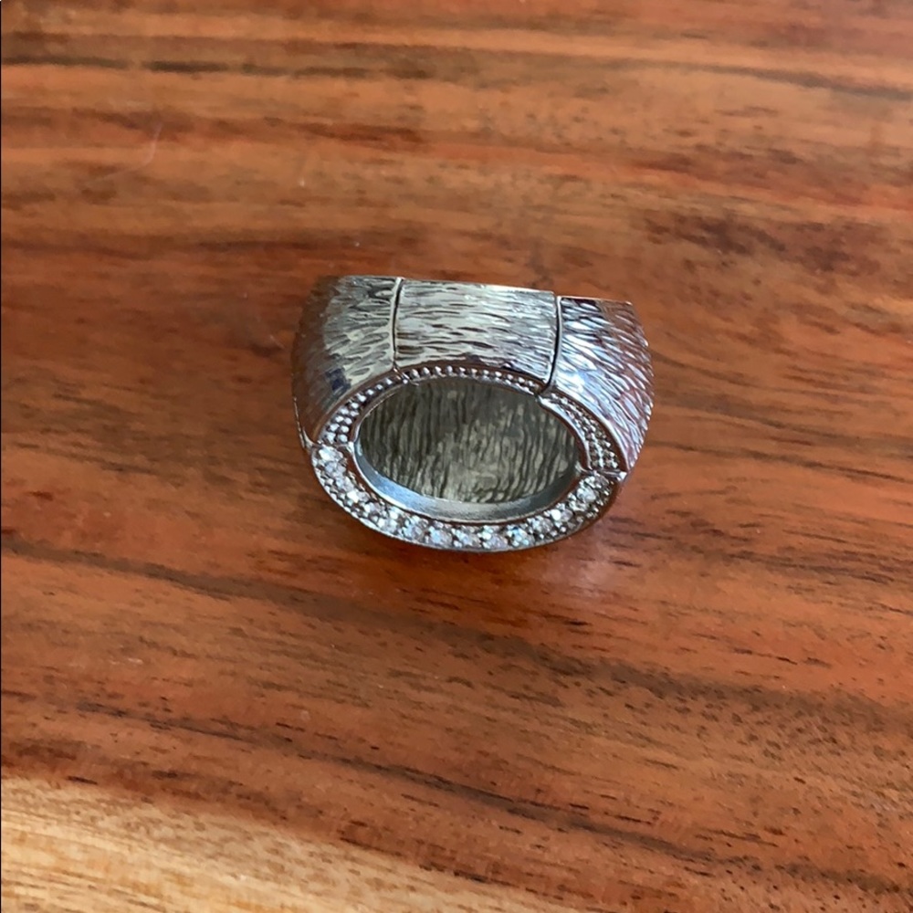 Textured Rhodium Statement Ring - Picture 3 of 3